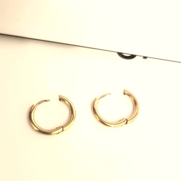 Golden Hoop Earrings- Pair - Picture 2 of 3